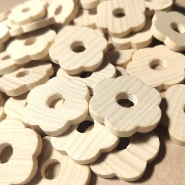 50 fiori di legno con finitura naturale